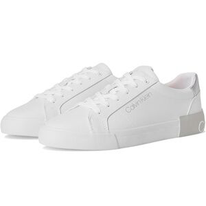 Calvin Klein Women's White and Silver Sneakers